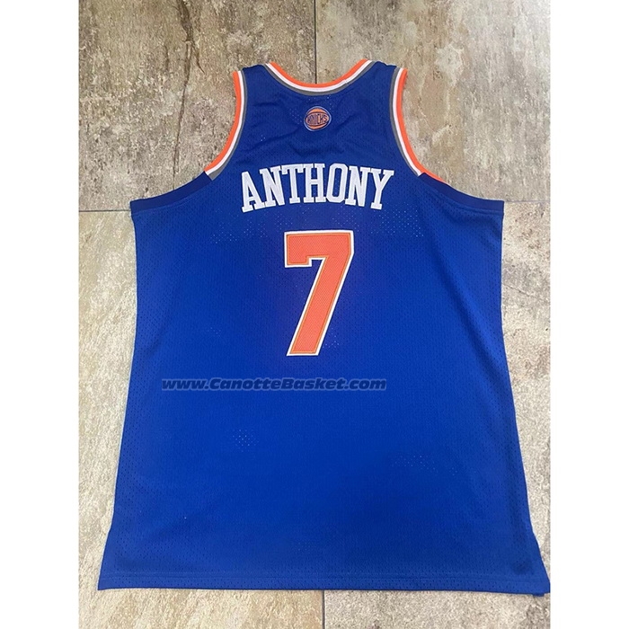 Maglia New York Knicks Carmelo Anthony #7 Mitchell & Ness 2012-13 Blu